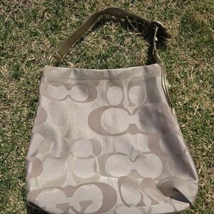 Coach Signature Metallic Shoulder Bag ✨